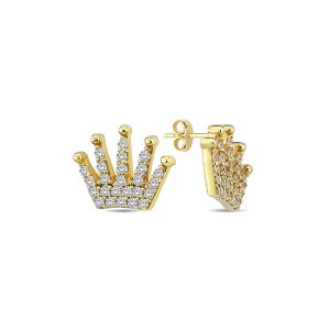 10K CZ Gold Stud Earrings EB0694