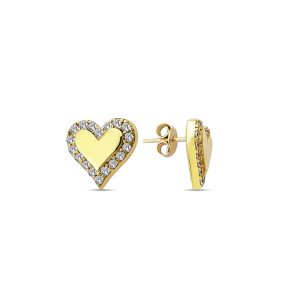 10K CZ Gold Stud Earrings EB0779